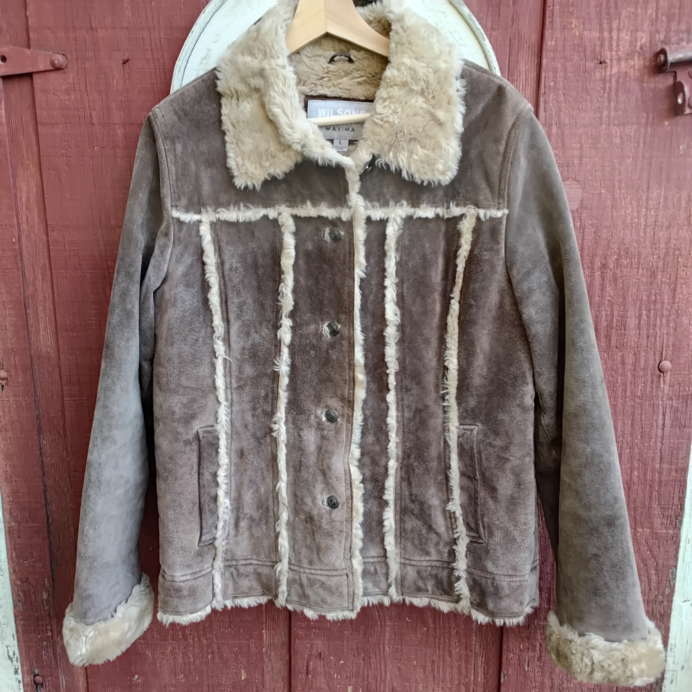 Wilsons Leather Suede and Shearling Jacket